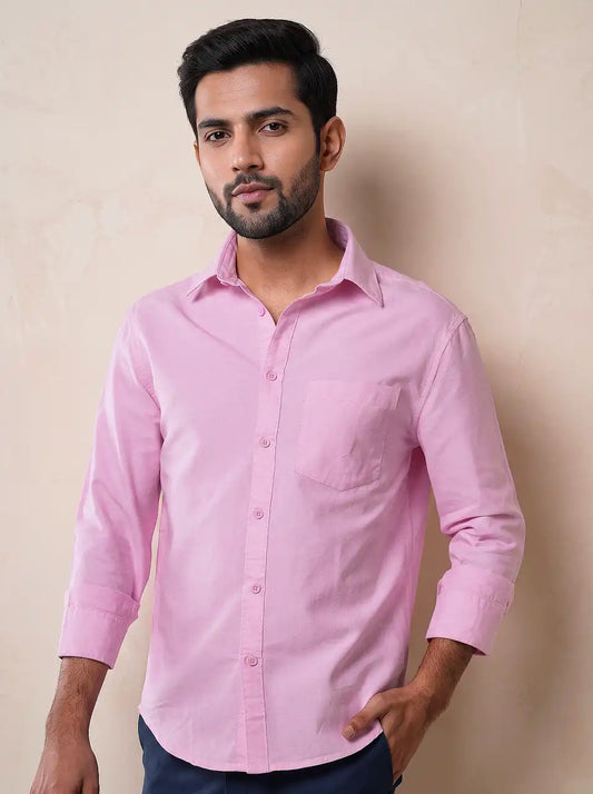 Rose Mist Oxford Casual Shirt