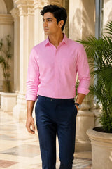 Coral Depth 100% Cotton Oxford Shirt for Men | Tangible Signature Red Pink Casual Classic Fit