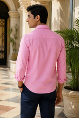 Coral Depth 100% Cotton Oxford Shirt for Men | Tangible Signature Red Pink Casual Classic Fit