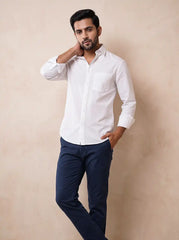 Pure White Oxford Casual Shirt