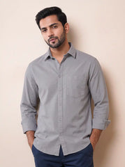 Steel Grey Oxford Casual Shirt