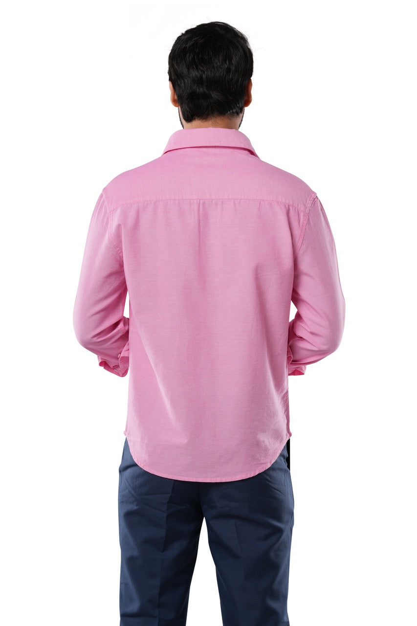 100% Cotton Oxford Signature Coral Depth Casual Shirt