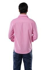 Coral Depth 100% Cotton Oxford Shirt for Men | Tangible Signature Red Pink Casual Classic Fit