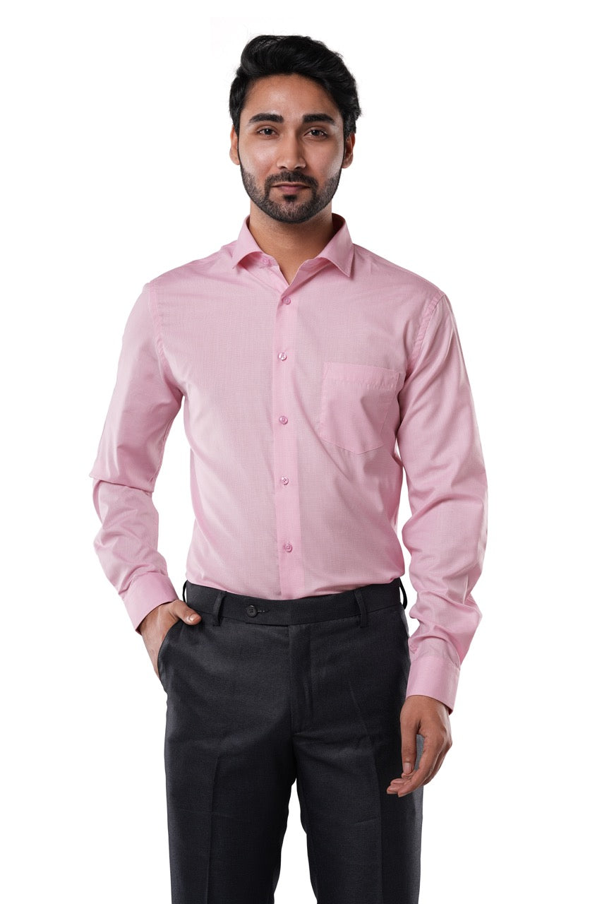 Poly Cotton Refined Pin Stripe Blush Pink Formal Shirt