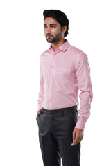 Blush Pink 80% Poly 20% Cotton Formal Shirt for Men | Refined Micro Checks Classic Fit