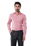 Poly Cotton Refined Pin Stripe Brick Red Formal Shirt