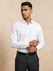 Prime White Pixel Dobby Formal Shirt
