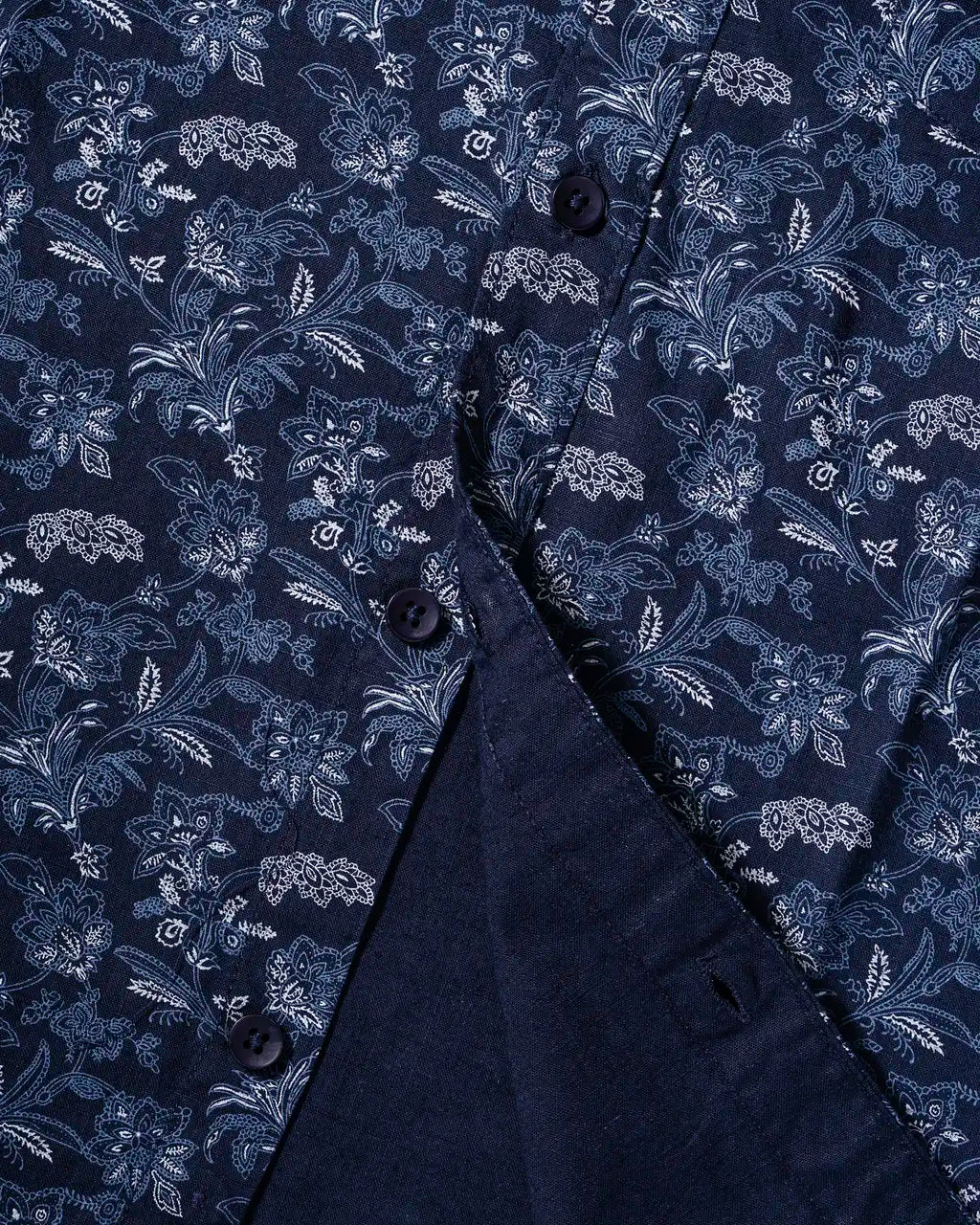 Deep Indigo Printed Cotton Casual Shirt