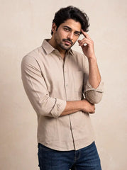 Sand Dune Slub Cotton Casual Shirt