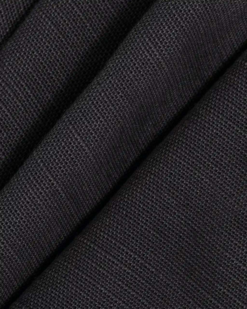 Midnight Black Slub Cotton Casual Shirt
