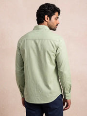 Sage Mist Slub Cotton Casual Shirt