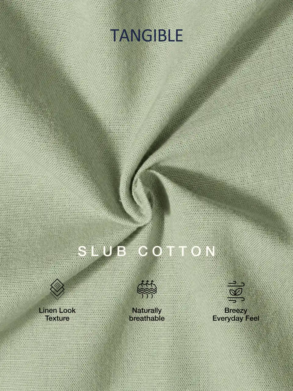 Sage Mist Slub Cotton Casual Shirt