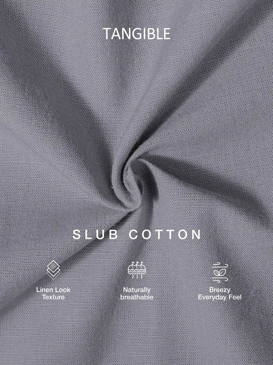 Shadow Grey Slub Cotton Casual Shirt