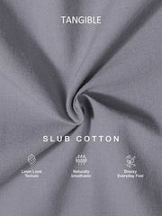Shadow Grey Slub Cotton Casual Shirt