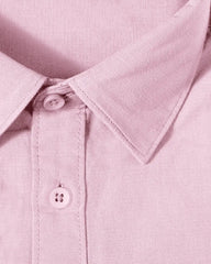 Rose Quartz Slub Cotton Casual Shirt