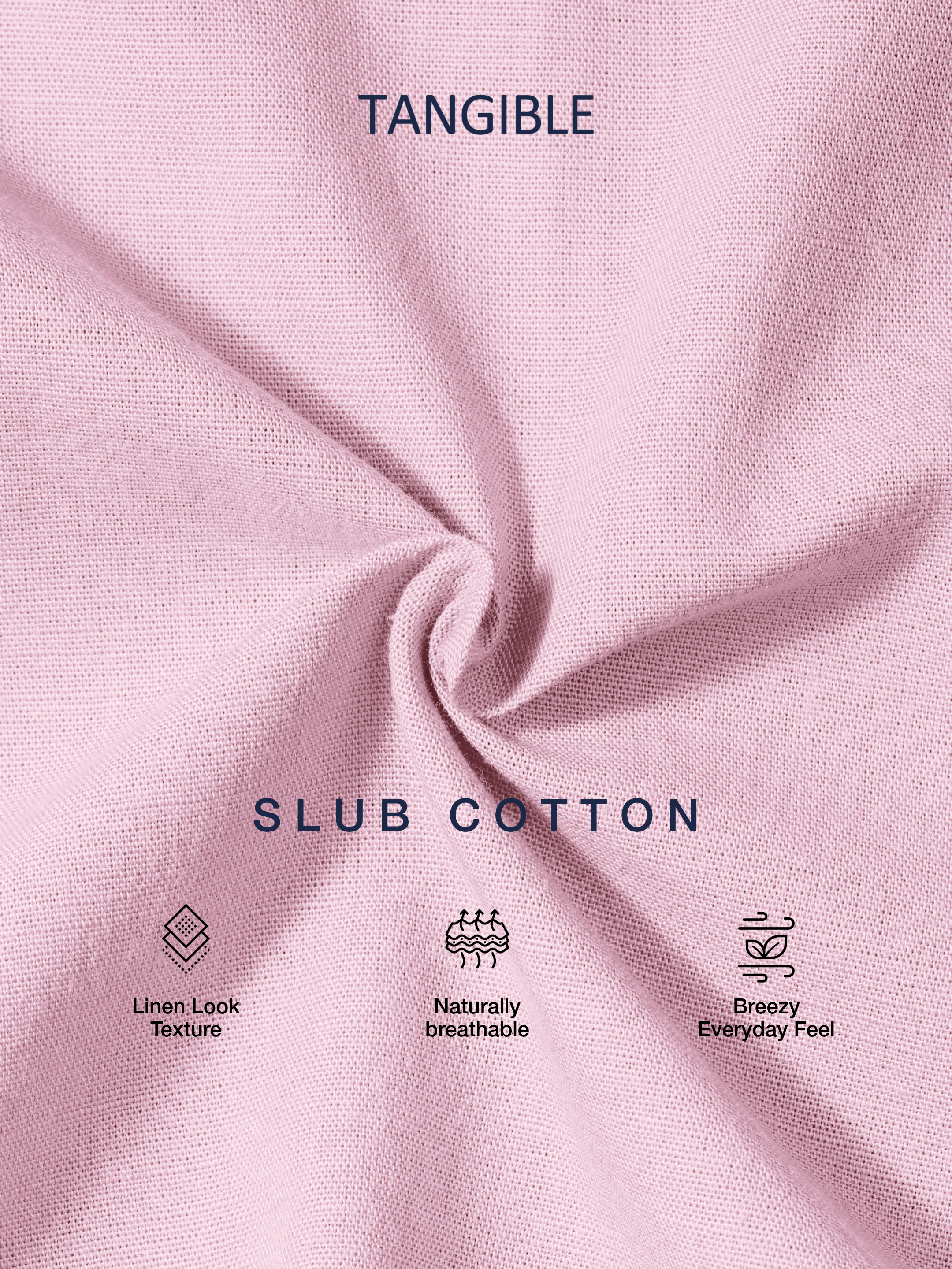Rose Quartz Slub Cotton Casual Shirt