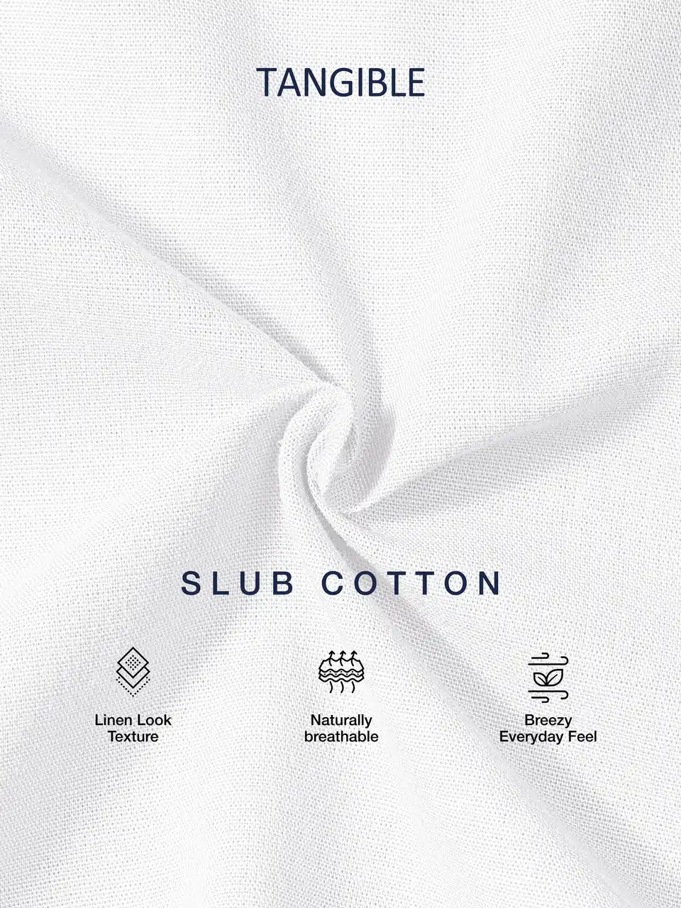 Phantom White Slub Cotton Casual Shirt