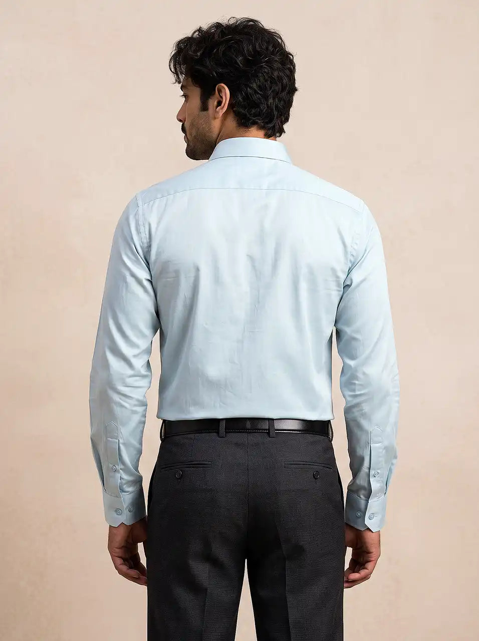 Mineral Blue Stretch Cotton Formal Shirt