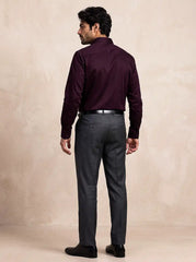 Merlot Plum Stretch Cotton Formal Shirt