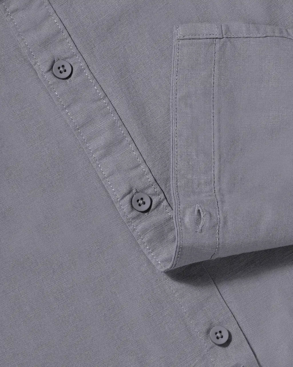 Shadow Grey Slub Cotton Casual Shirt