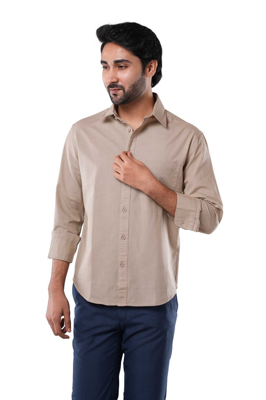 100% Slub Cotton Heritage Sand Dune Casual Shirt