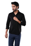 100% Slub Cotton Heritage Midnight Black Casual Shirt
