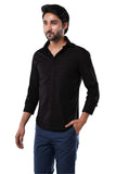 100% Slub Cotton Heritage Midnight Black Casual Shirt