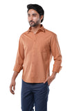 100% Slub Cotton Heritage Amber Brown Casual Shirt