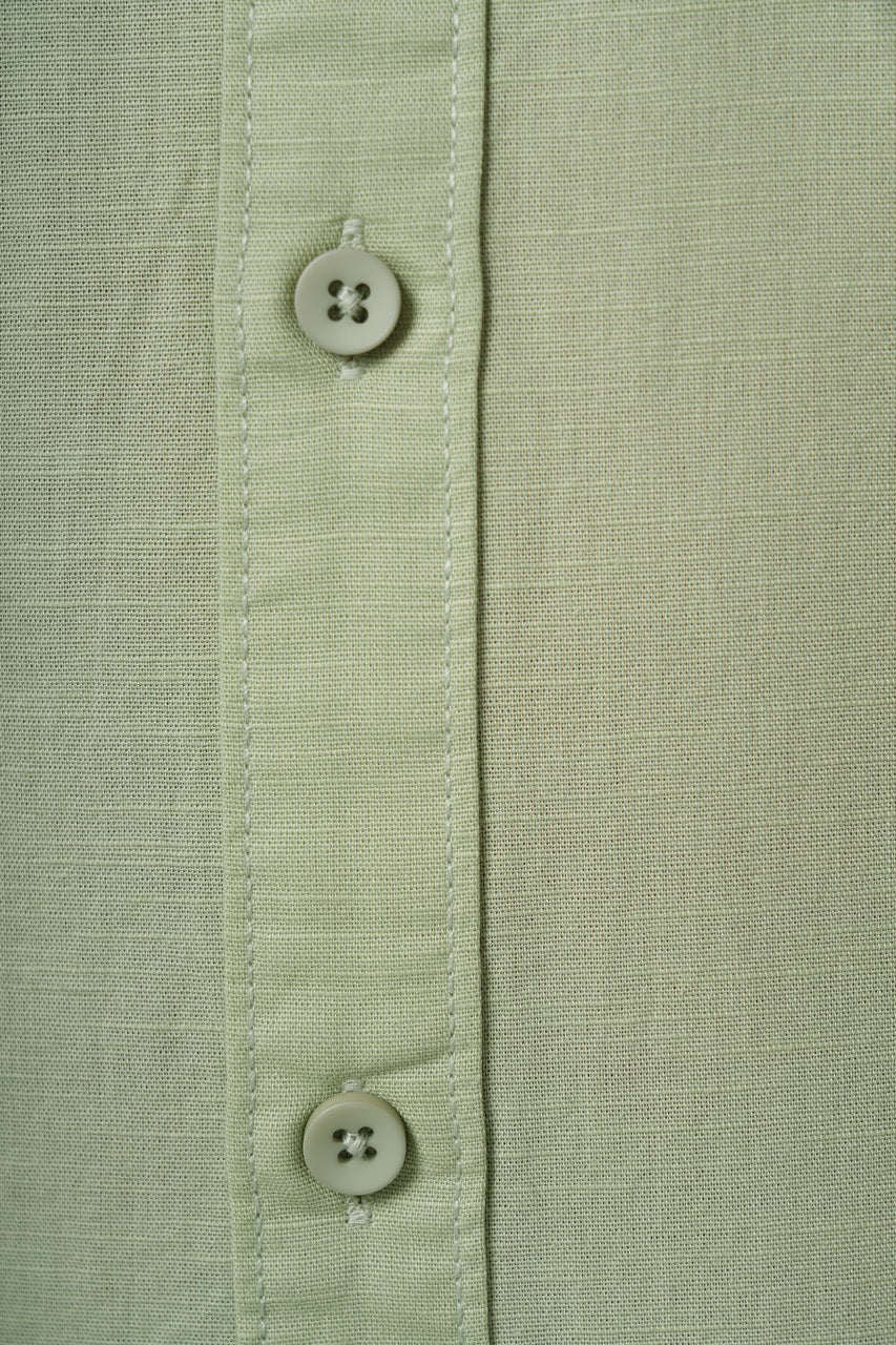 Sage Mist 100% Slub Cotton Green Shirt for Men | Tangible Casual Long Sleeve Classic Fit