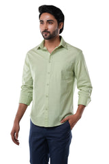 Sage Mist Slub Cotton Casual Shirt