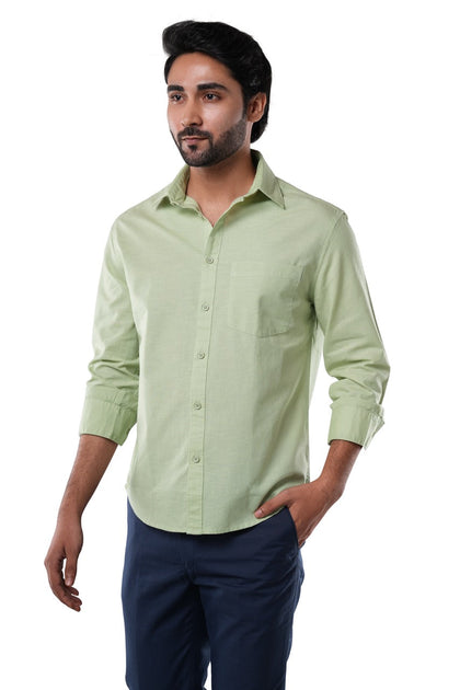 Sage Mist Slub Cotton Casual Shirt