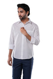 100% Slub Cotton Heritage Pure White Casual Shirt