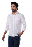 100% Slub Cotton Heritage Pure White Casual Shirt