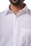 100% Slub Cotton Heritage Pure White Casual Shirt