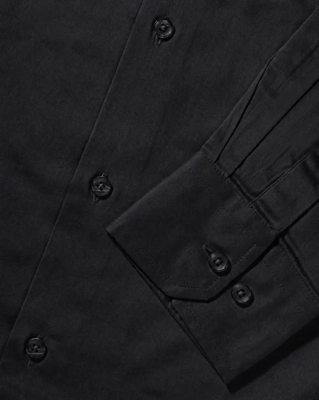 Onyx Black Stretch Cotton Formal Shirt