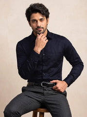 Midnight Navy Stretch Cotton Formal Shirt