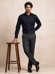 Midnight Navy Stretch Cotton Formal Shirt