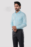 Poly Cotton Refined Pin Stripe Sky Blue Formal Shirt